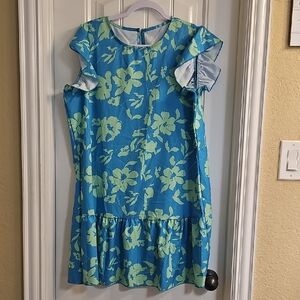 Floral Blue and Green Dress